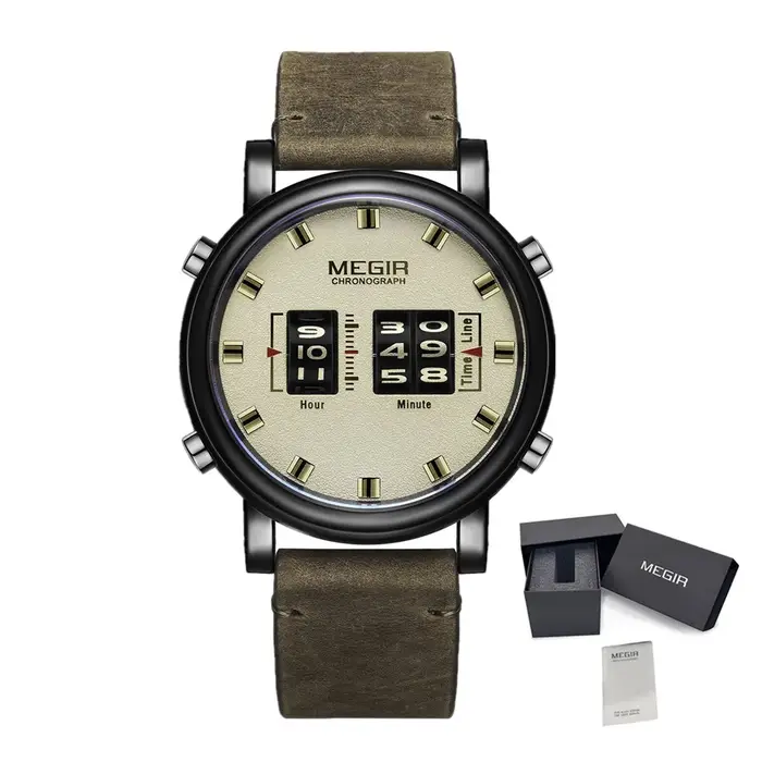 MEGIR 2020 Nouvelles Montres de Luxe pour Hommes, Montre à Quartz Sportive Militaire avec Aiguille R