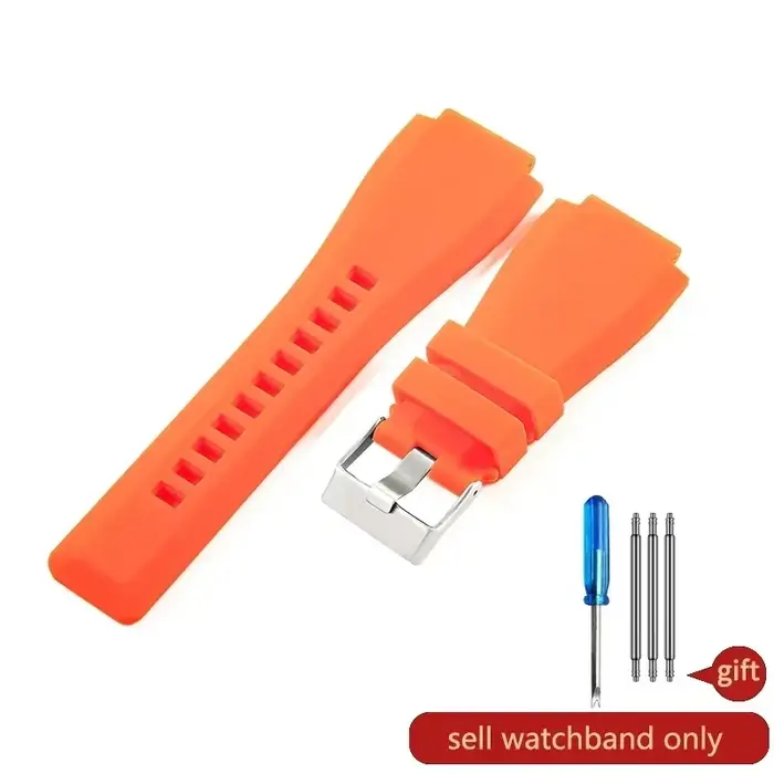 Bracelets de montre en Silicone fermement antidérapants, pour la série Bell Ross BR01 BR03, résistan