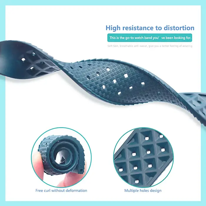 Bracelet de montre en silicone tropical à libération rapide