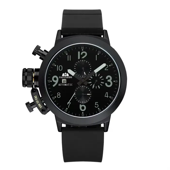 Montres automatiques pour hommes, mécanique, boîtier de bateau en caoutchouc, Orange, bleu, jaune, g