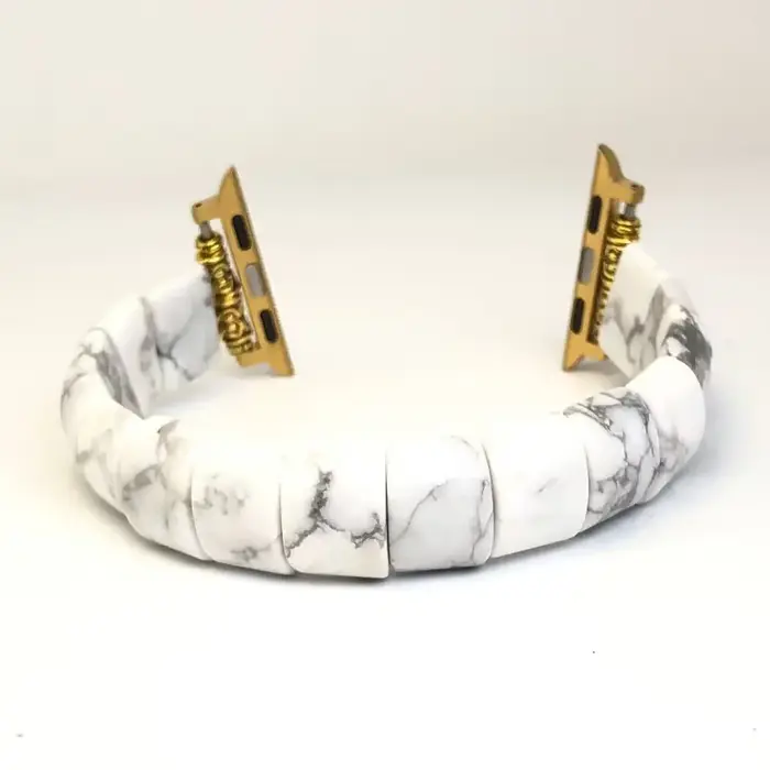 Bracelet en agate pour Apple Watch, 46/45/44/40/41/42mm, pierre naturelle, Onyx du Botswana, pour iW