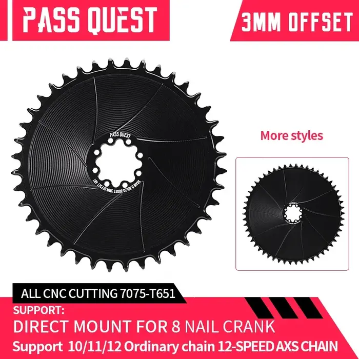 PASS QUEST 8 goujons AERO plateau rond étroit large 3mm décalage à montage Direct pédalier vélo de g