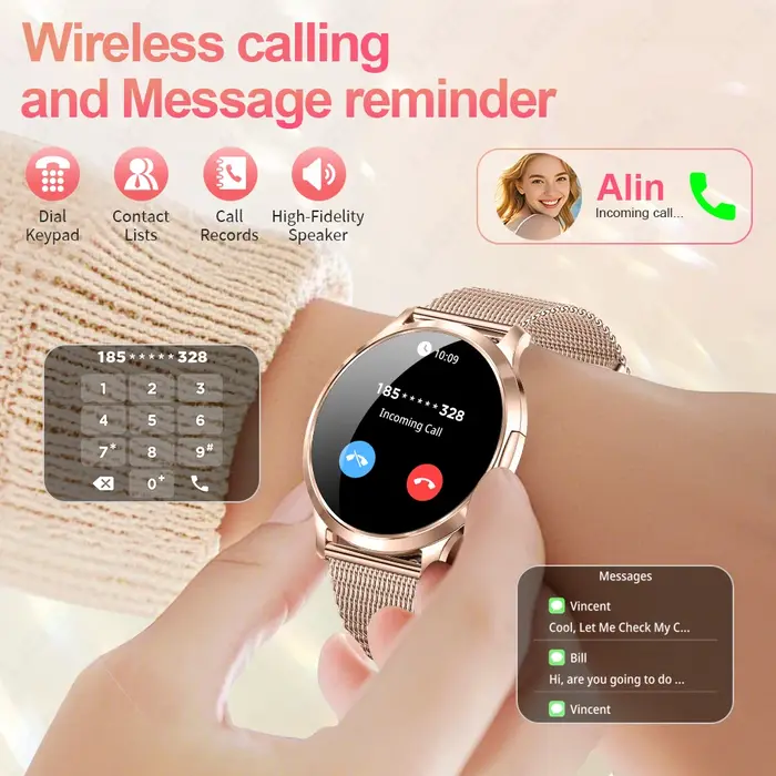 LIGE 2025 nouvelle montre intelligente pour femmes AMOLED HD écran montres IP68 étanche moniteur de fréquence cardiaque dames ultra-mince Smartwatch