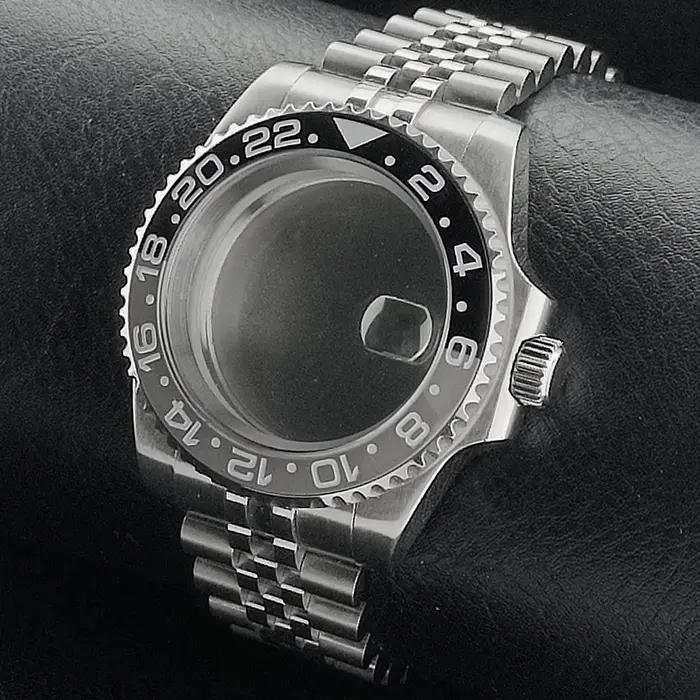 Boîtier de montre Gstuff 40MM Verre saphir à rotation bidirectionnelle adapté au mouvement NH-34