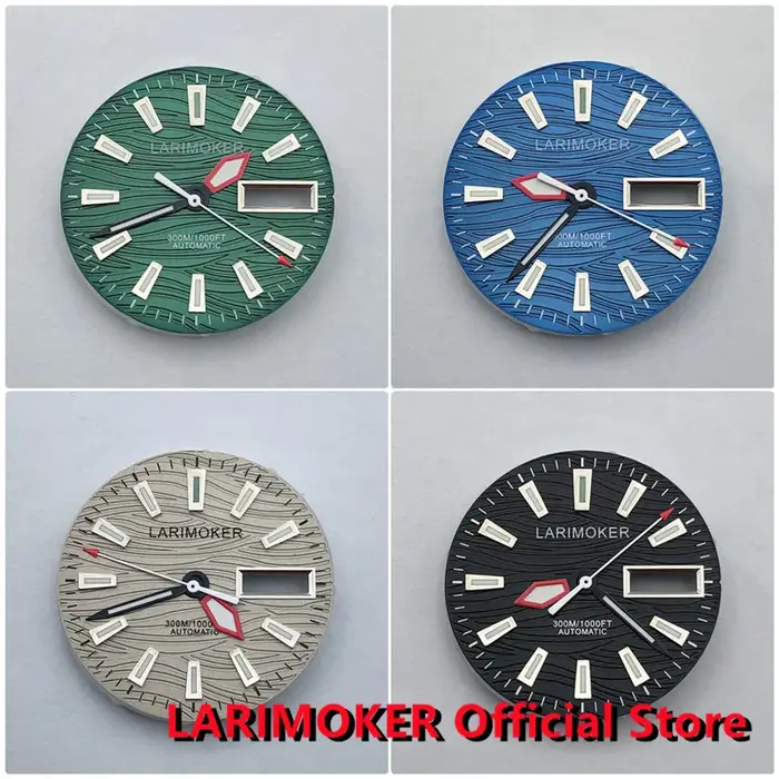 LARIMOKER-Cadran Shoous Noir, Bleu, Gris, Vert, Aiguille de Montre pour Mouvement NH36A, Accessoires de Montres de Loisirs, 29mm