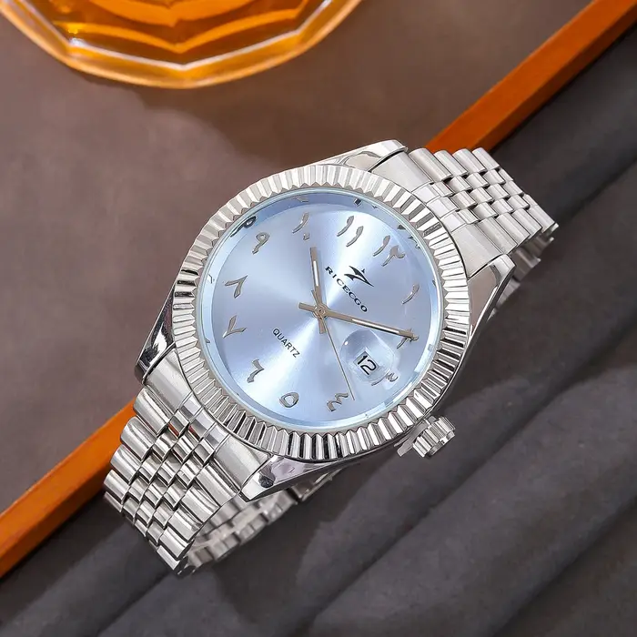 Montres à quartz en acier inoxydable pour hommes