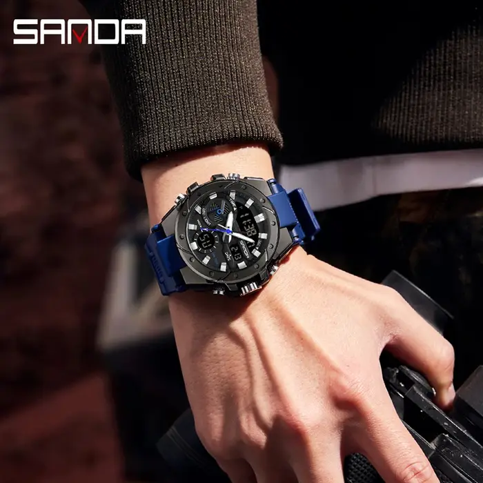 Montre-bracelet analogique tactique militaire pour homme G-Style, montre de sport de luxe résistante aux chocs pour homme