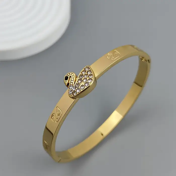 Bracelet en acier inoxydable plaqué or 18 carats, étanche, cadeau pour femme, bracelet de couple, cygne zcomprend, haute qualité, nouveau