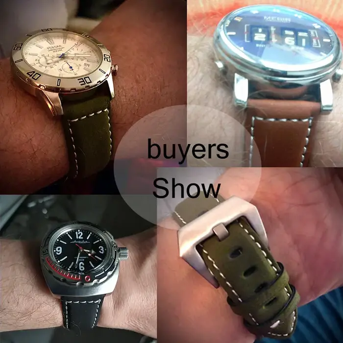 Bracelet de montre en cuir véritable pour hommes et femmes