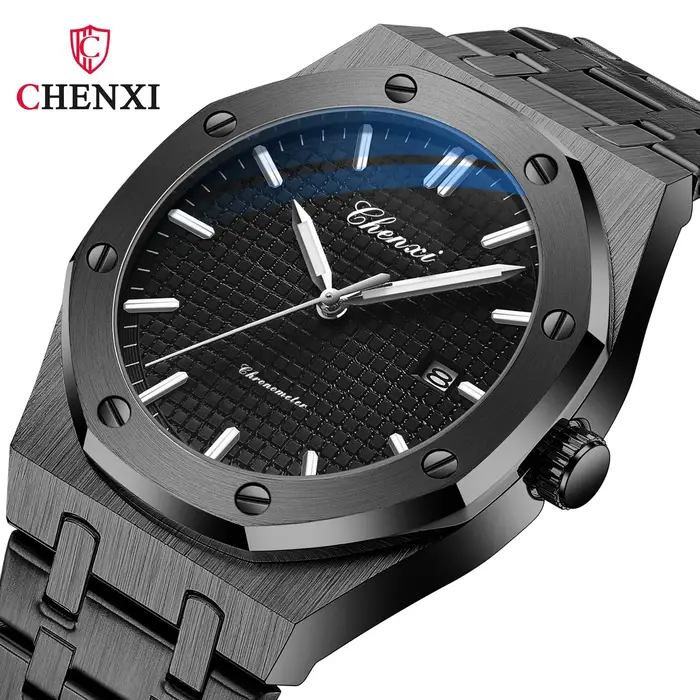 CHENXI 8248 chronographe Date affaires étanche montre pour hommes en acier inoxydable lumineux mode libre tendance