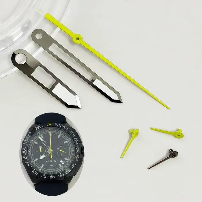 Kit d'aiguilles de montre lumineuses vertes VK63 - Aiguilles rouges