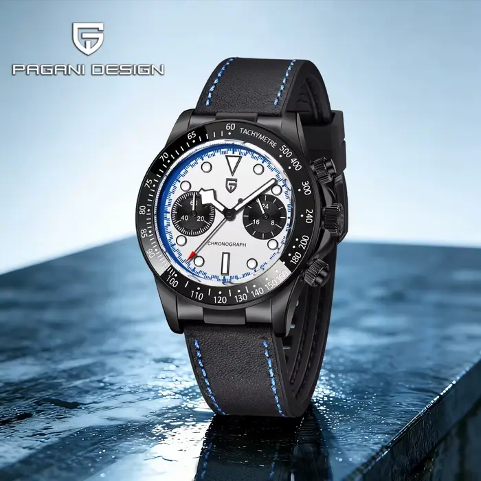 Montres Pagani Design Panda 2026, chronographe haut de gamme pour hommes d'affaires, miroir saphir, mouvement quartz VK64, montre sportive étanche pour hommes.