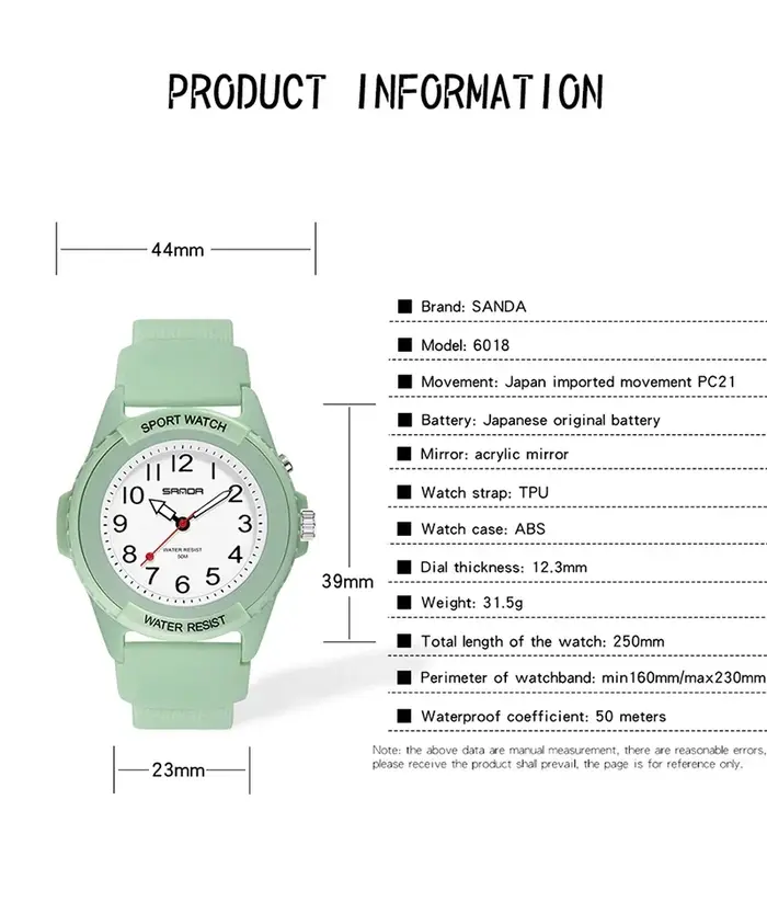 Montres pour hommes SANDA 6018
