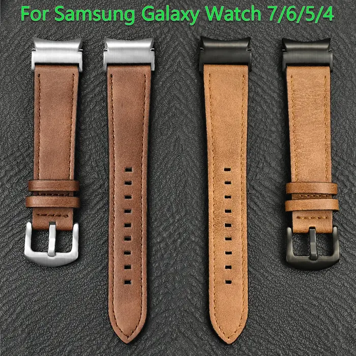 Bracelet en cuir sans écart pour Samsung Galaxy Watch 7 6 5 4 40mm 44mm 6 classique 43mm 47mm
