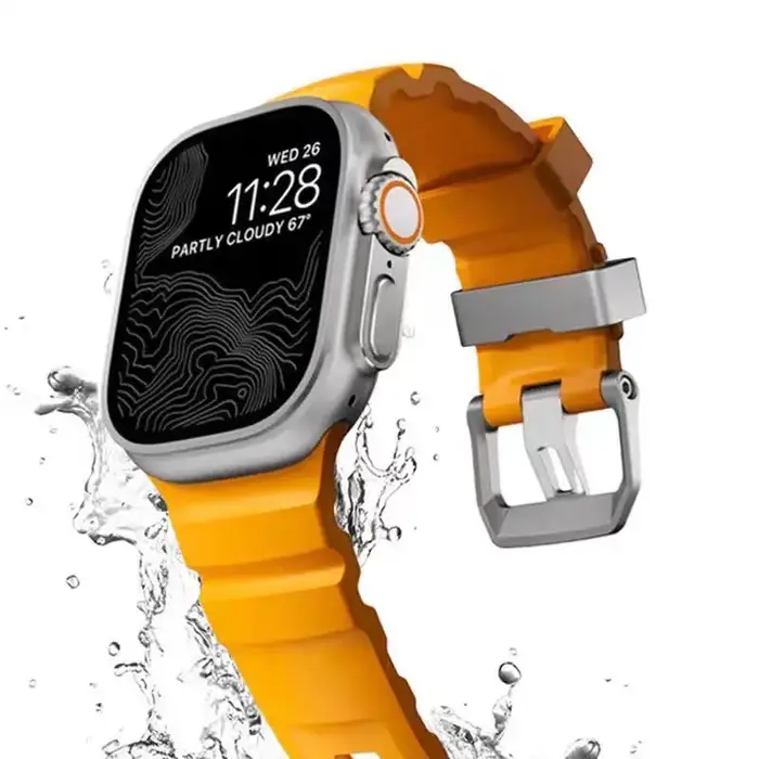 Bracelet en silicone Trail pour Apple Watch Ultra 3 2 49 mm, bracelet sport 46 mm 45 mm 44 mm pour iWatch Series 11 10 Ultra 9 8 7 6 SE3