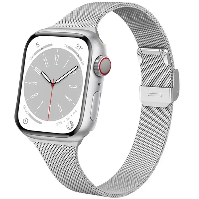 Bracelet milanais mince pour Apple Watch Ultra 3/2 49mm S11-10 42mm 46mm, Bracelet en métal iWatch 9