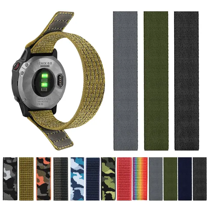Bracelet à boucle en nylon pour montre Garmin
