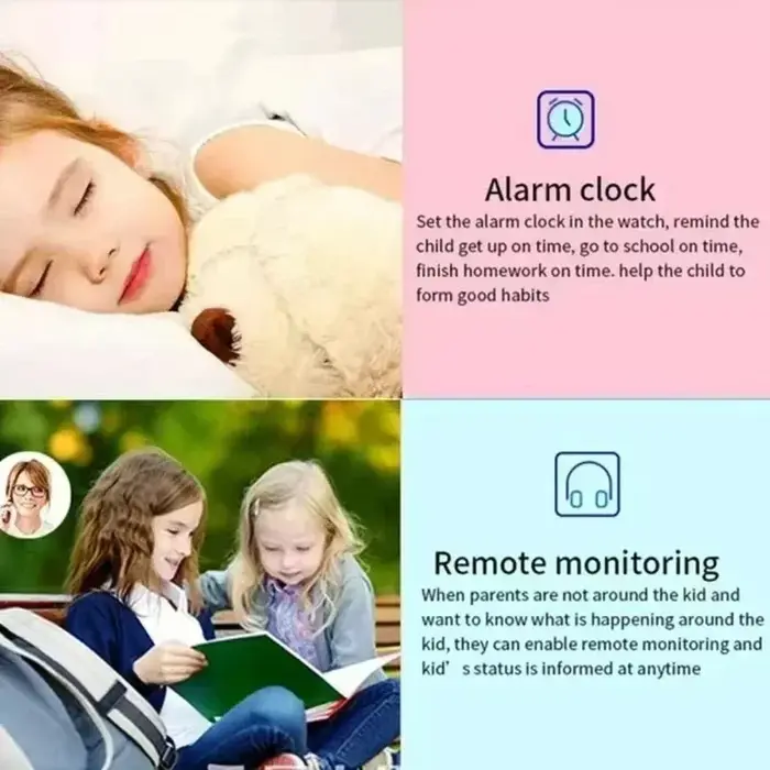 Montre connectée pour enfants Lenovo Electroni avec caméra, GPS 5G, carte SIM, appel SOS, étanche, cadeau pour garçon ou fille