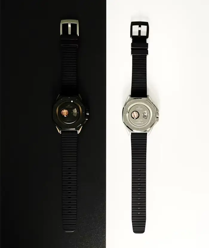 Montre à quartz pour homme Daniel Gorman Gravity Series - Cadran bleu glace Uranus, design science-fiction, montre sport avec bracelet en silicone