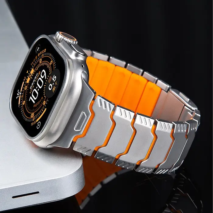 Bracelet en titane de luxe pour Apple Watch Ultra 3/2/1 11 10 9 8 7 6 SE 5