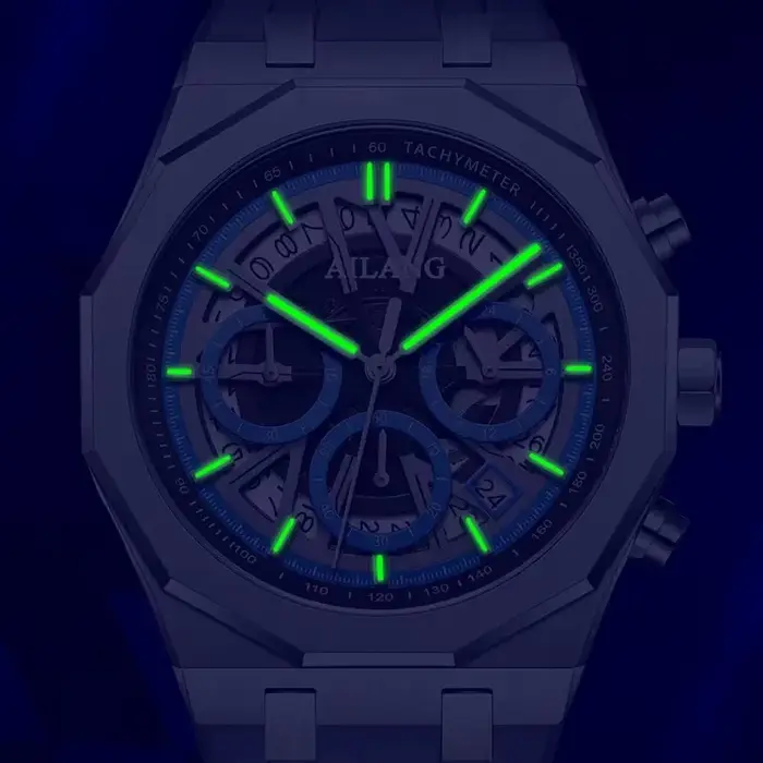 Reloj Hombre 2025 hommes Sport chronographe Montre en acier inoxydable avec Dates étanche lumineux