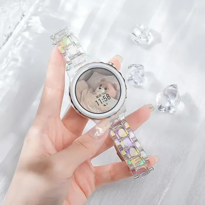Bracelet femme pour Samsung Galaxy Watch 7 6 5 4 40/44mm 5Pro 45mm Bracelet Laser clair pour montre 