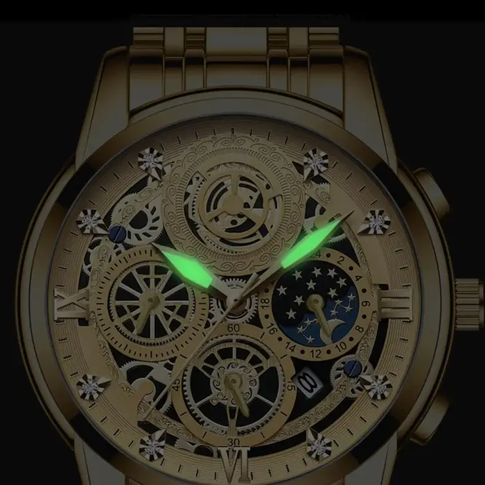 BINBOND B4010 mode Quartz pour hommes montre bracelet en acier inoxydable cadran de luxe lumineux 30M étanche