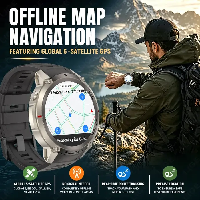 Nouvelle Montre Connectée GPS LIGE pour Activités de Plein Air avec Carte Hors Ligne