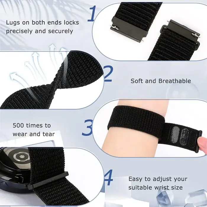 Bracelet en Nylon Velcro 20mm 22mm