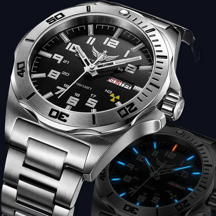 YELANG hommes montre militaire 43.6mm automatique mécanique montre-bracelet plongeur 10Bar étanche lumineux saphir NH36 semaine Date
