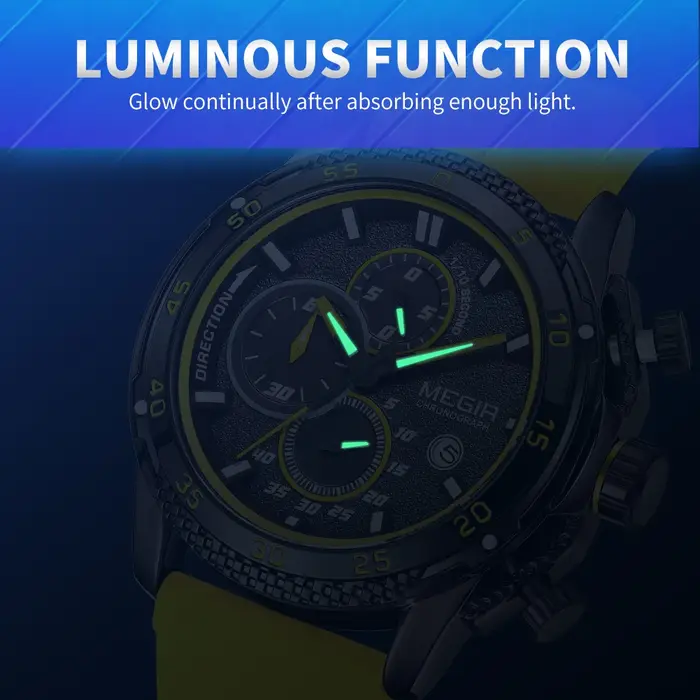 MEGIR montre pour hommes de luxe mode militaire Sport montre-bracelet pour homme étanche lumineux bracelet en Silicone Quartz chronographe 2211