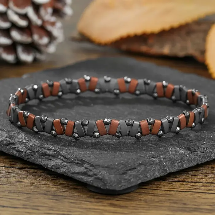 Bracelet Hip Hop élastique en perles pour hommes