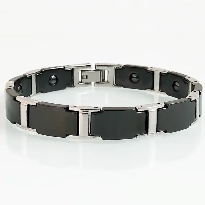 Bracelet magnétique en céramique et acier inoxydable pour homme, avec hématite, cadeau d'anniversair