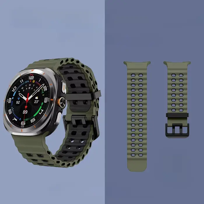 Bracelet marin pour Samsung Galaxy Watch ultra 2025/7 ultra, accessoires, Bracelet de Sport en silicone bicolore, Galaxy Watch ultra