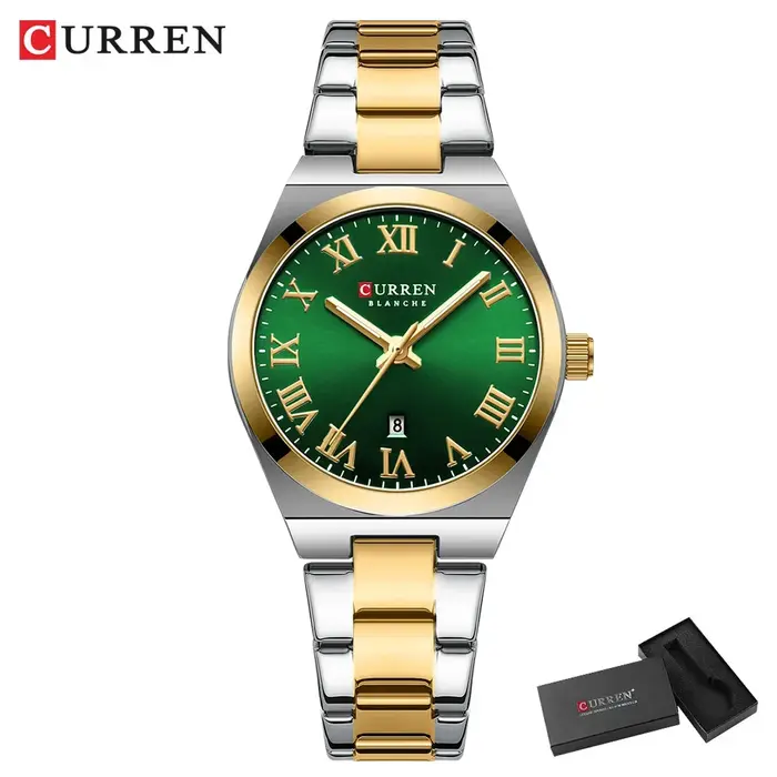 Montres de luxe en acier inoxydable pour femmes avec date