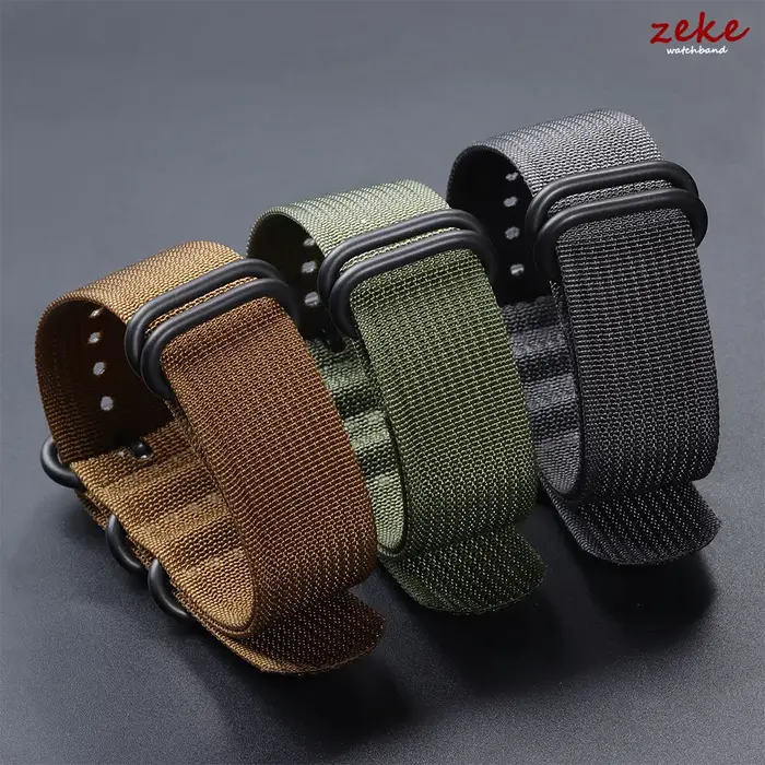 Bracelet de montre en Nylon nervuré