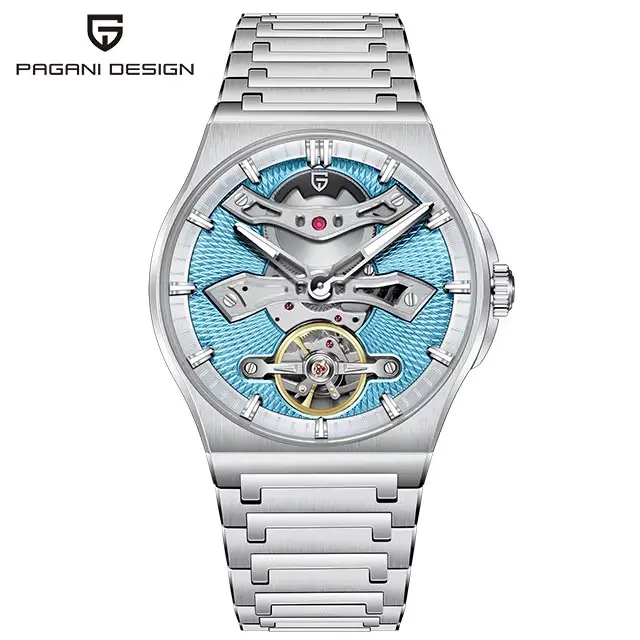 PAGANI DESIGN YS028 Tourbillon montre pour hommes verre saphir creux mécanique montre-bracelet en ac