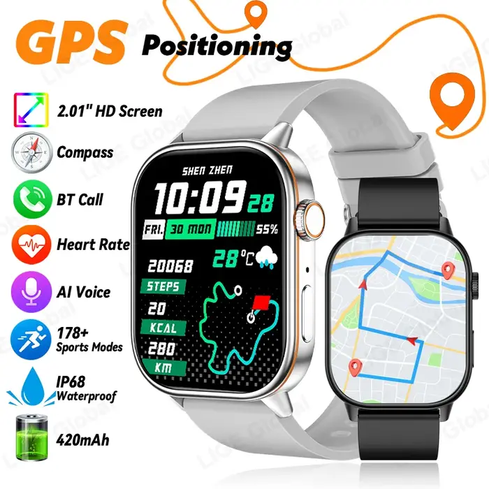 Montre connectée GPS LIGE avec écran HD 2