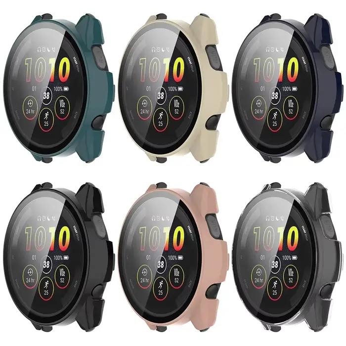 Verre trempé + étui pour Garmin Forerunner 165 PC protecteur d'écran dur housse de protection pare-chocs tout autour