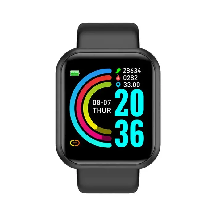 Montre connectée pour hommes, femmes et enfants, électronique, D20 Y68, horloge, moniteur d'activité