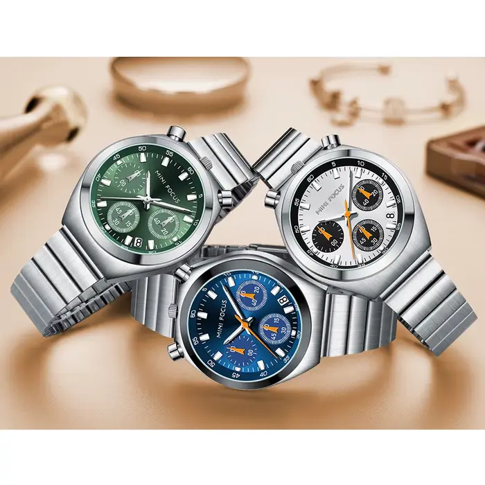 Montre MINI FOCUS en quartz argent et vert pour femme