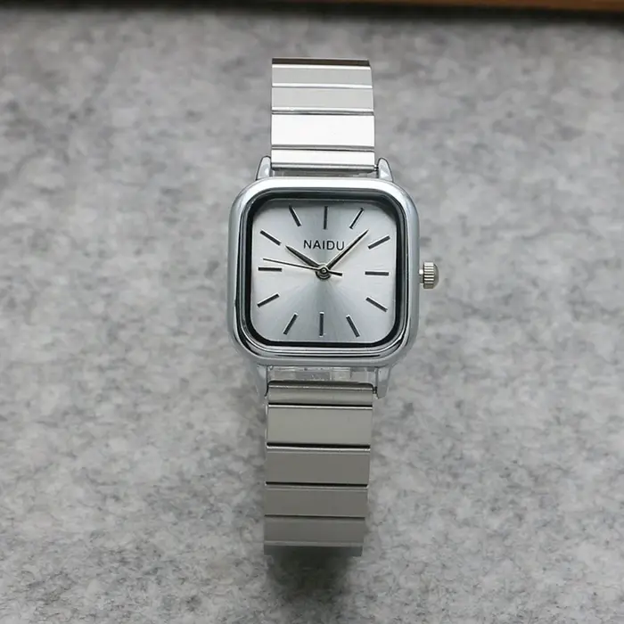 Montres-bracelets en acier inoxydable pour femmes, argent simple, marque exquise, mode minimaliste f