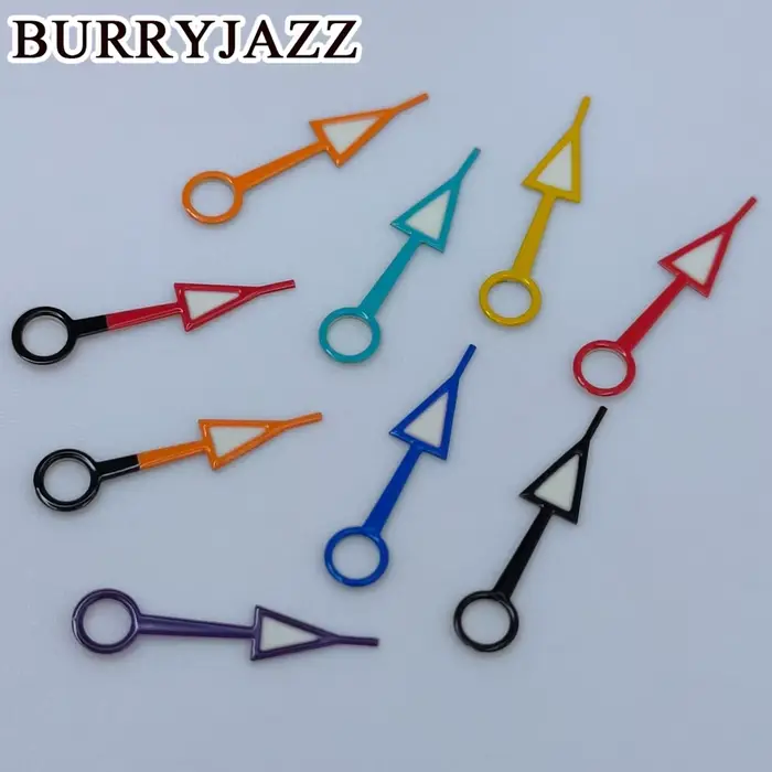 BURRYJAZZ NH34 GMT aiguilles de montre noir rouge bleu jaune Orange