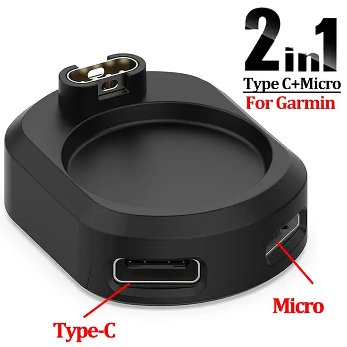 Pour Garmin Fenix 6 7 Venu Forerunner 955 convertisseur de chargeur de montre pour Apple ios Micro USB Type C