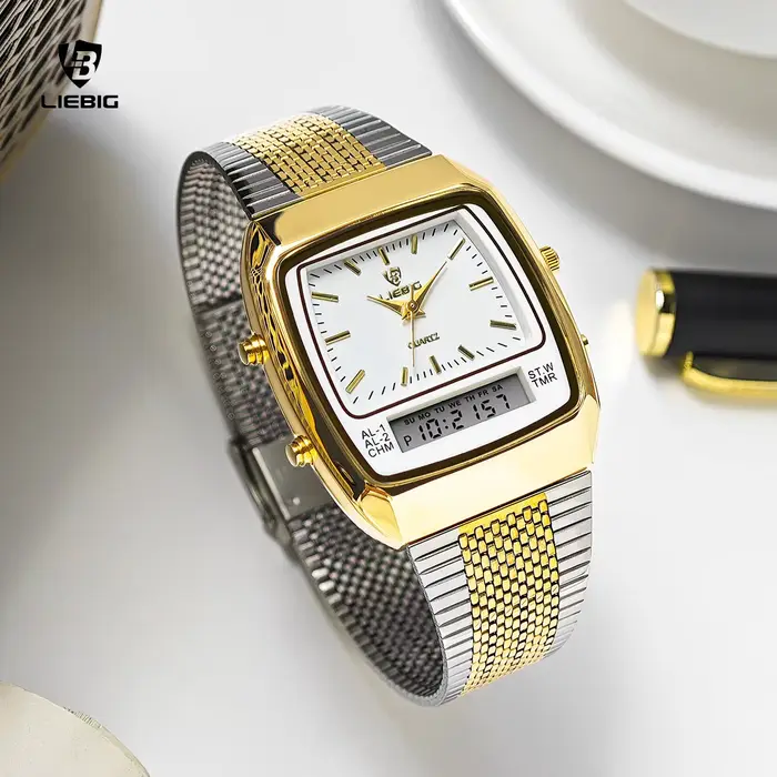 Montres à quartz LIEBIG de luxe à double affichage pour hommes et femmes, mode, sport de plein air,