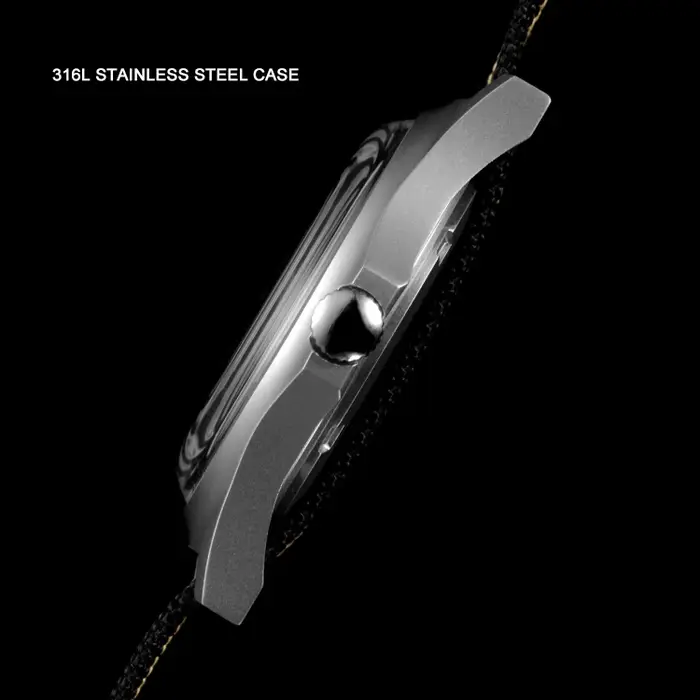 RDUNAE montres pilotes pour hommes 36.5MM montre-bracelet à Quartz militaire 50M étanche C3 lumineux K1 miroir mis5 2035