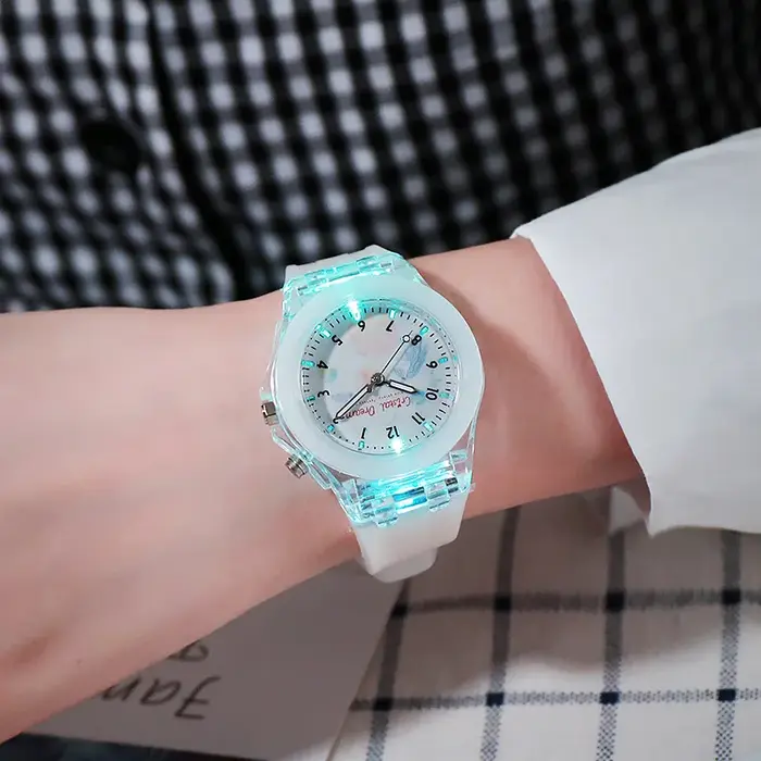 Montre-bracelet lumineuse en Silicone souple pour enfants
