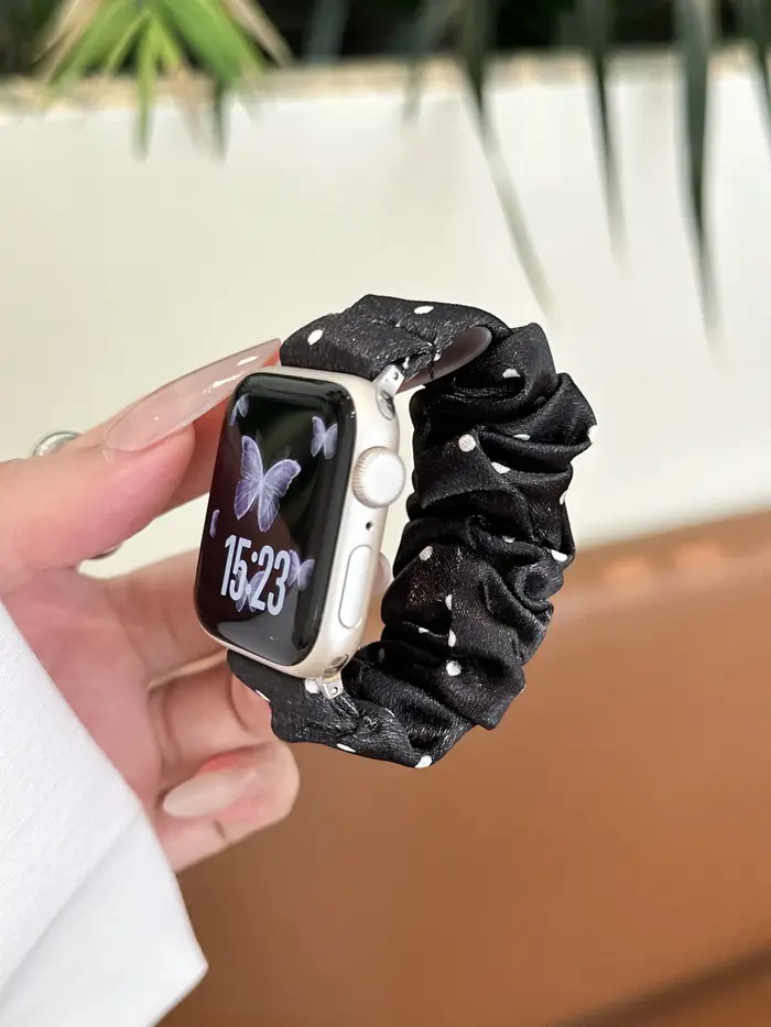 Costume élégant avec bracelet chouchou en fil pour Apple Watch