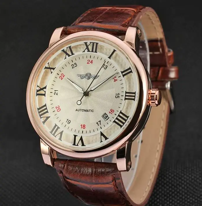 Relogio Relojes 2025 nouvelle mode montres en or Rose jour Date automatique auto vent bracelet en cu