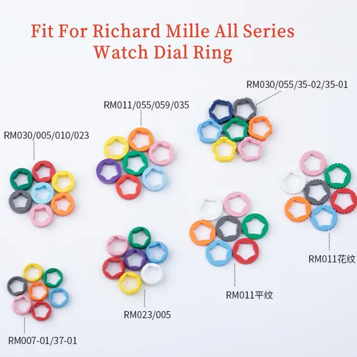 Bague de couronne de montre en caoutchouc FKM pour Richard Mille RM010 RM011 RM023 RM030 RM035 RM055 RM37-01 RM37-02 RM005 RM059 – Lunette de remplacement
